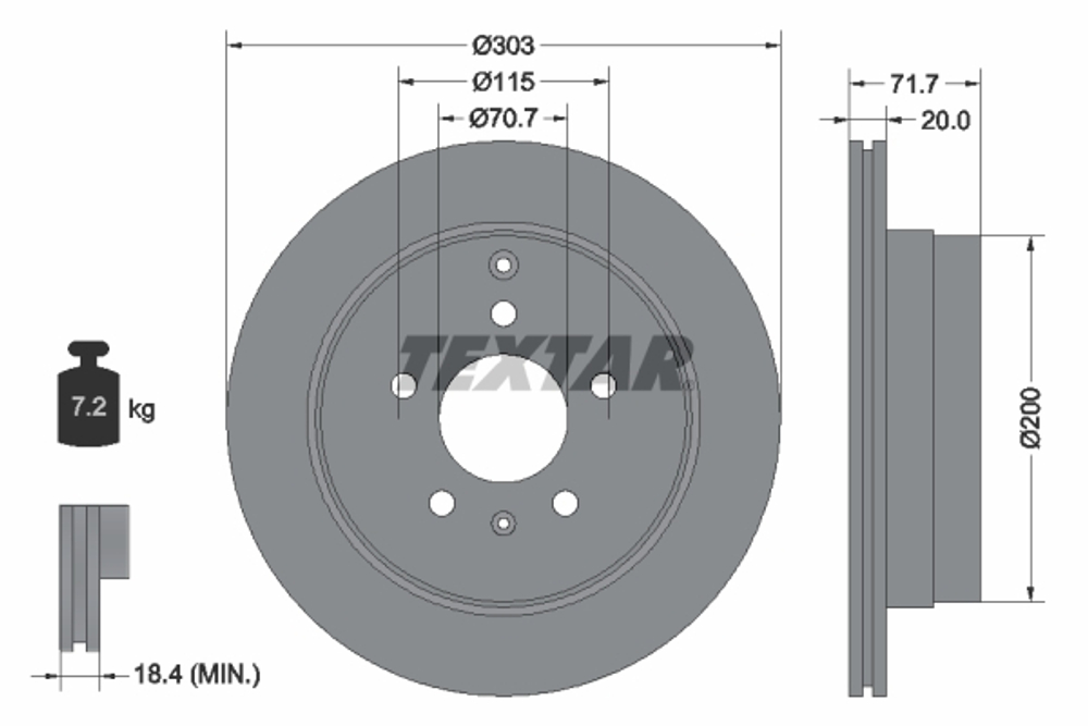 TEXTAR - 92165503-TET - Brake Disc