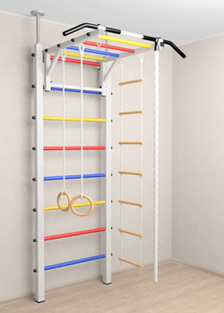 Шведская стенка Sv Sport враспор (Турник рукоход/Канат/Кольца/Лестница)