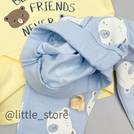 Комплект из футера "Smiley faces" нежно-голубой