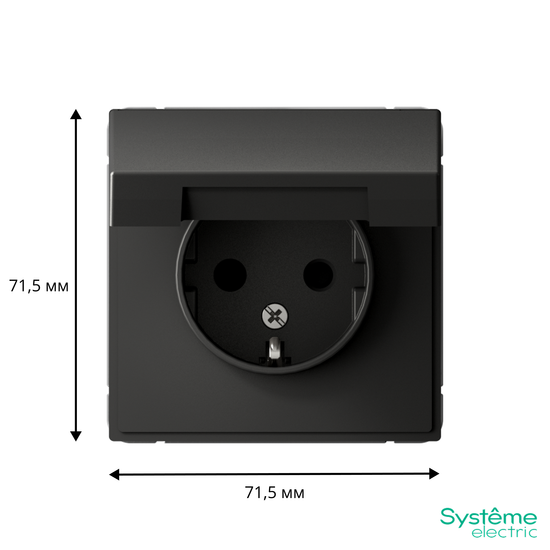 Розетка ArtGallery 16А IP20 с заземл. защ. шторки с крышкой механизм базальт SE GAL001446