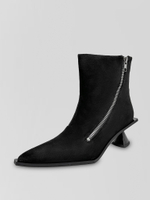 Ботильоны Araz N47-1 замшевые с молнией сбоку и каблуком-рюмочкой