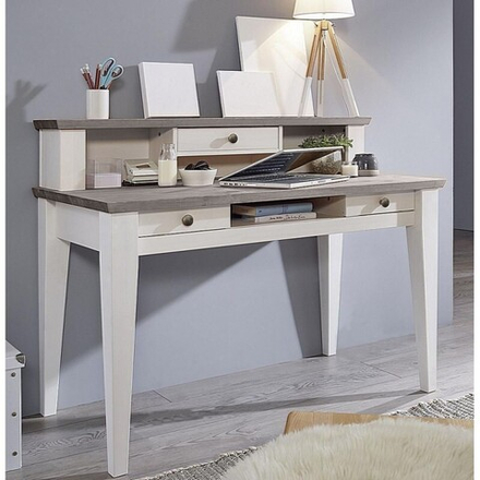 Стол с надстройкой белый воск/антрацит