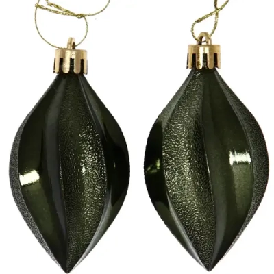 Ёлочные игрушки «Таинственное очарование» Капля 8 см (набор 2шт), изумруд