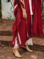 Berber пальто-пончо (красная охра)