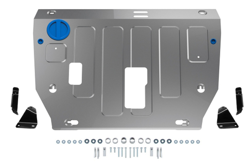 Защита картера и КПП Rival для Haval Dargo (V - 2.0) 2022-н.в., алюминий 3 мм, с крепежом, штампованная, 333.9424.1