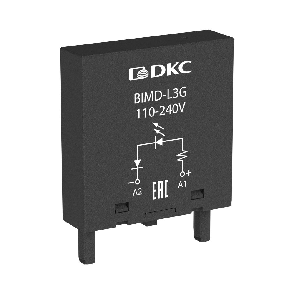 Модуль индикации и защиты, LED зелёный+Варистор (A1+), 240V AC/DC