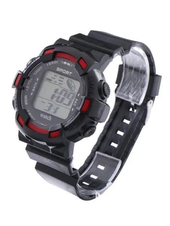 Часы наручные электронные: водонепроницаемоесть, будильник, d-4.5 см, микс