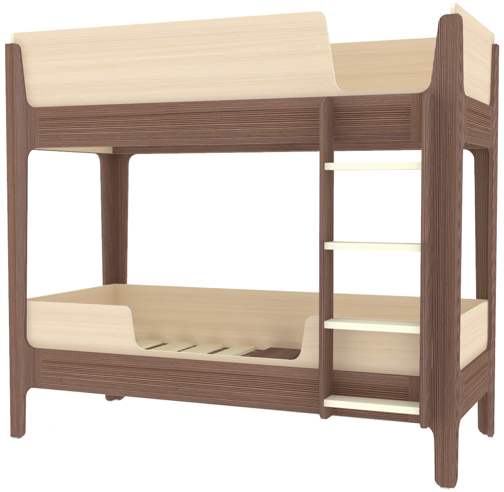 Кровать двухъярусная КарИВи Лотос Бодего Темный  Дуб Молочный