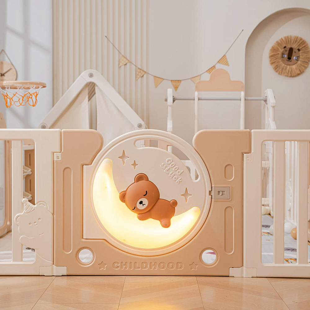 Манеж UNIX Kids DeLuxe House&Storage Camel 180 x 200 см с игровыми аксессуарами