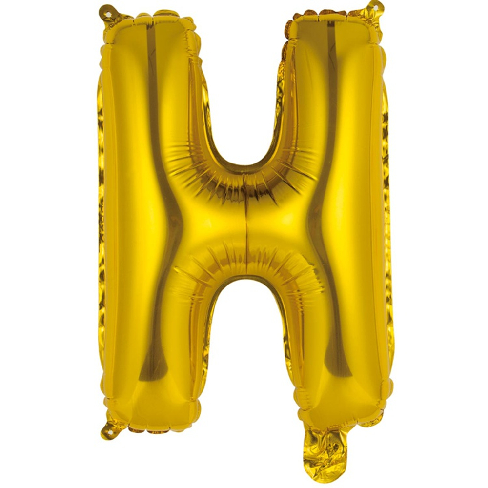 Шар фольгированный Буква Н 35 см (Золотой)