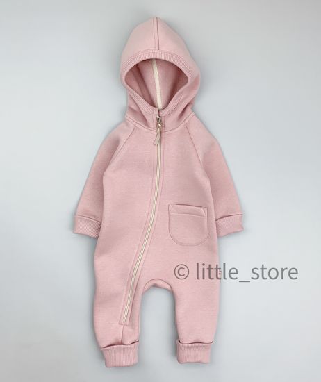 Комбинезон "Simple" из футера с начесом, Пудра
