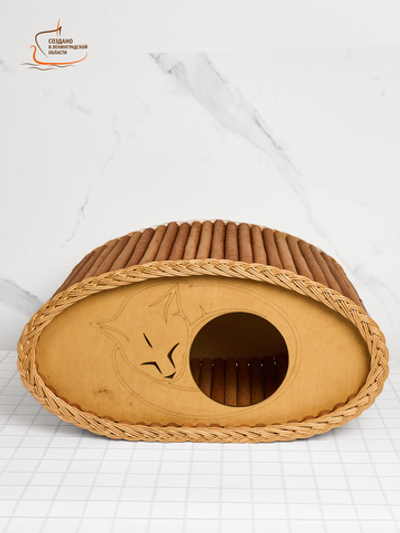 Домик для кошки, лежанка овальная 53х31х29 см
