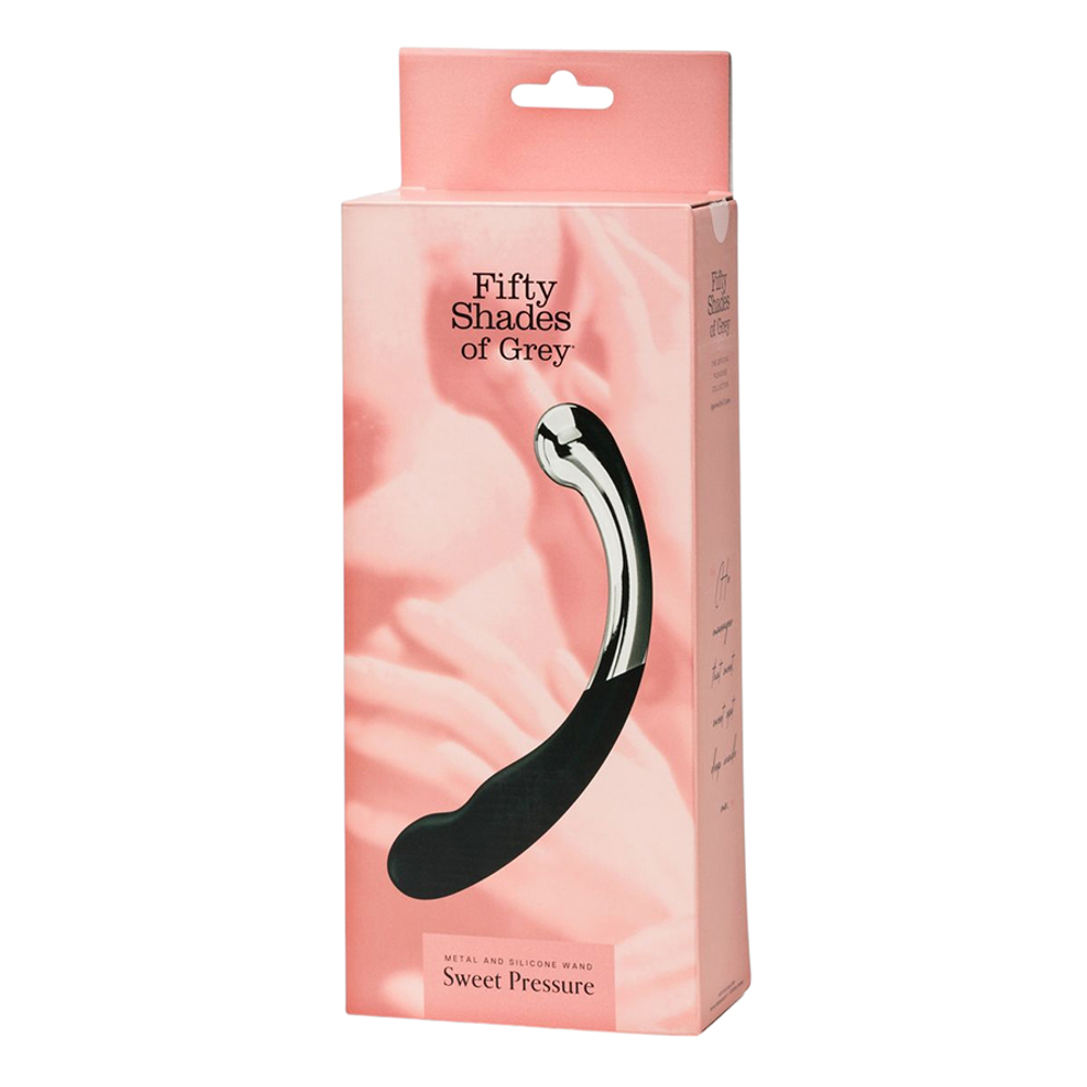 Двусторонний фаллоимитатор 22см металл + силикон Fifty Shades of Grey Sweet Pressure Dark Steel and Silicone Double-Ended Dildo