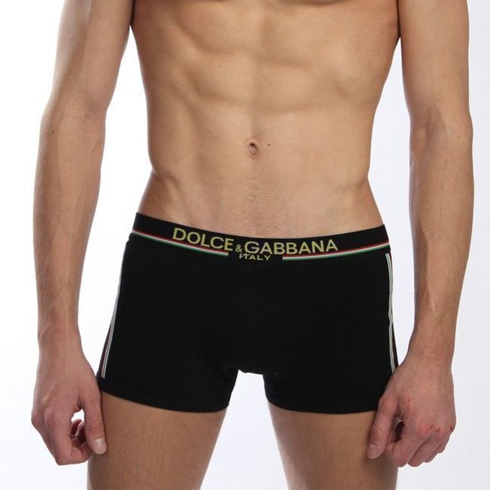 Мужские трусы боксеры черные Dolce Gabbana Italy Boxer