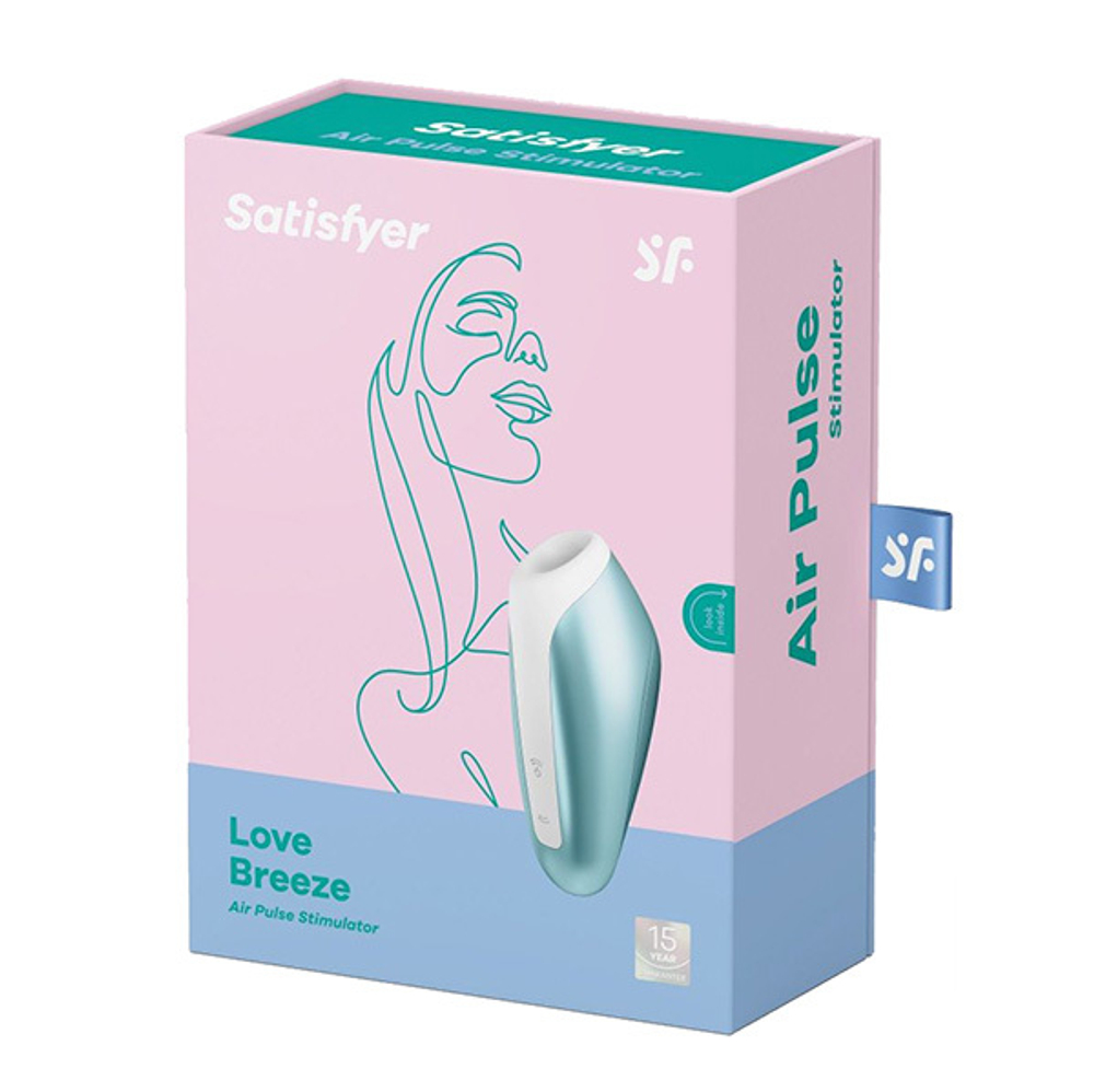 Голубой вакуумный массажер 9см Satisfyer Love Breeze Blue J2018-127-1