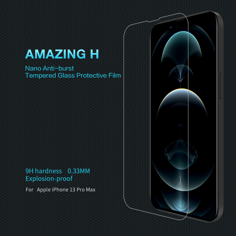 Защитное стекло с прозрачными рамками от Nillkin для iPhone 13 Pro Max и 14 Plus, серия H Anti-Explosion Glass Screen Protector