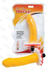 Желтый вибратор из силикона