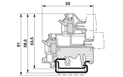 2770286 - UKK 3-MSTB-5,08 BU - Двухъярусные клеммы