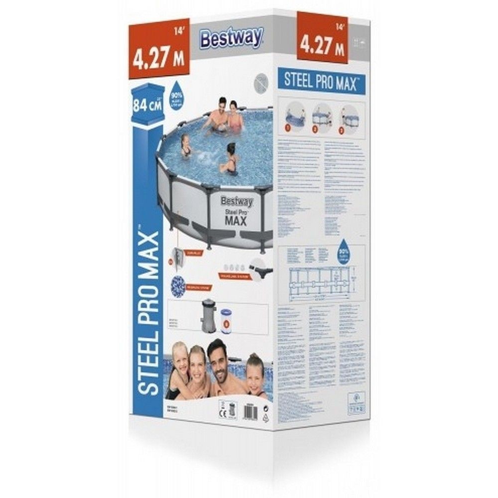 Каркасный бассейн Bestway Steel Pro 56595 (427х84, карт. фильтр)