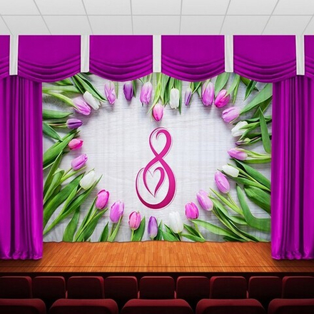 Занавес "ЖЕНСКИЙ ДЕНЬ 29", габардин.