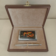 Набор подарочный "Жар-птица" с ручной росписью в футляре