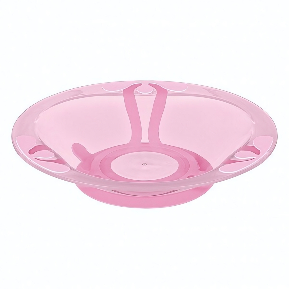 Тарелка детская для вторых блюд на присосе 400мл (розовый)