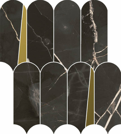 Мозаика STELLARIS ABSOLUT BLACK MOSAICO ELEGANT (620110000235)