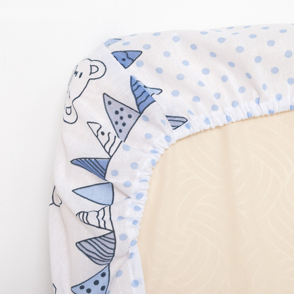 Комплект в кроватку 6-ти предметный "Мишки и Зайки", голубой