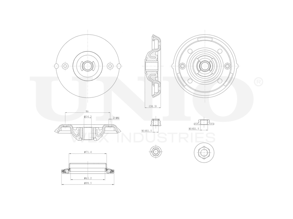 Опора амортизатора передняя UNIO RMP-13039