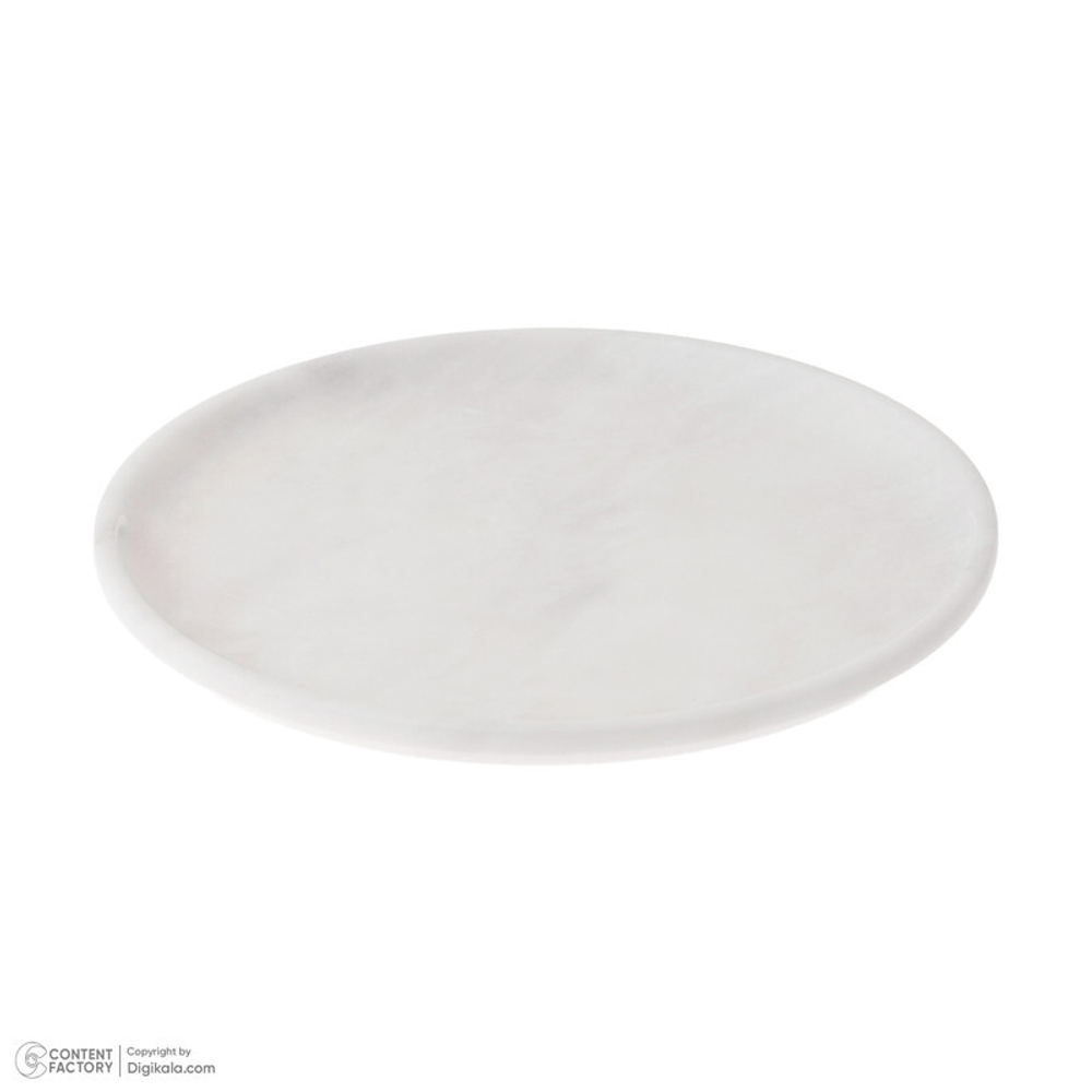 Тарелка ручной работы из натурального камня Azna Crystal White Marble персидский шелковый мрамор диаметр 20 см 6-3. 750