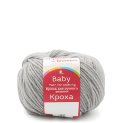 Кроха пряжа Россия Троицкая 20%шерсть 80%акрил 5х50г/135м 0059 мышонок