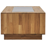 Журнальный столик, 120х60х37, Паво, кофейный стол с местом для хранения и органайзером для газет и журналов, массив дуба, MAKOSA