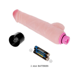 Телесный вибратор с мошонкой The Realistic Cock - 24 см.