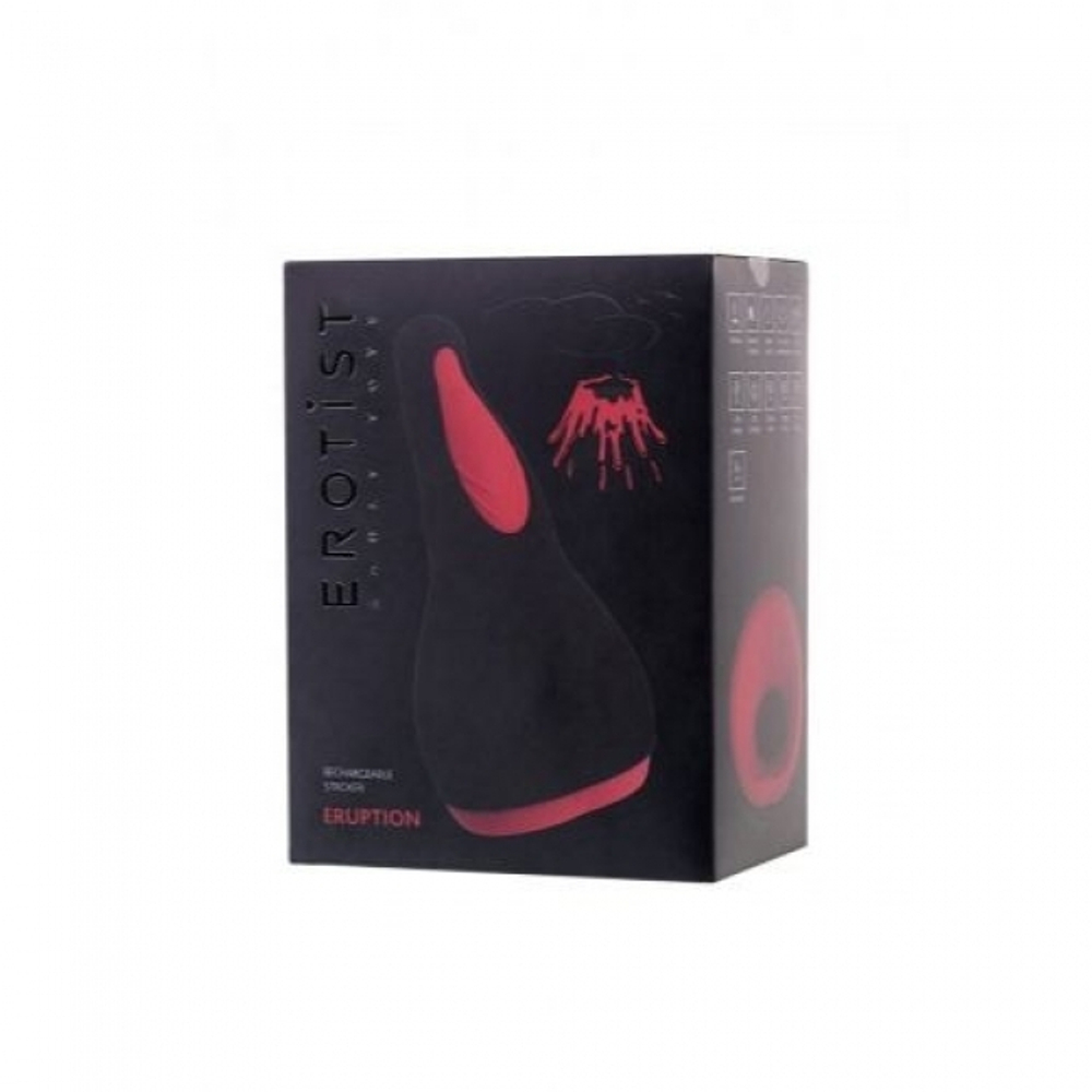 Перезаряжаемый мастурбатор EROTIST ERUPTION (Цвет: черный с красным)