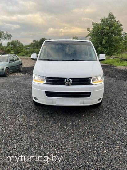 Передние фары Tru DRL для Volkswagen T5 (10-15) динамические хромированные