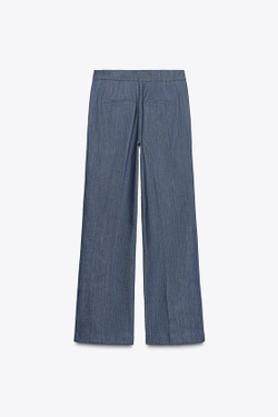 ZARA БРЮКИ В СТИЛЕ МИНИМАЛ — ZW COLLECTION, СИНИЙ