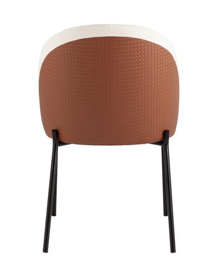 Стул обеденный Monro бежевый с коричневой экокожей