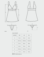 Черная сорочка с гипюровым верхом Imperia Babydoll LXL (46-48) (Цвет: черный)