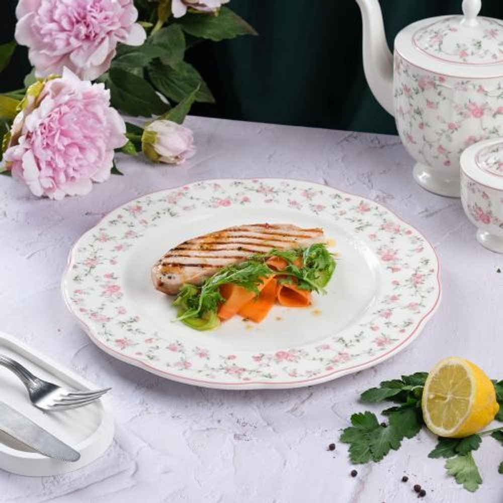 Тарелка классическая d=30 cм,фарфор "NOBLE" серия "Retro Ritz-La Vie En Rose"