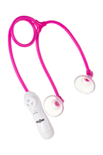 Вибро-помпы на соски с пультом управления V-twin Auto Nipple Sucker With Vibration (Цвет: розовый)