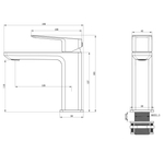 Смеситель для раковины WONZON & WOGHAND DIAMOND, Брашированное золото (WW-88139011-BG)