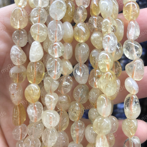 Цитрин ок.8х6 мм, бусины - галтовка (нить 38 см)