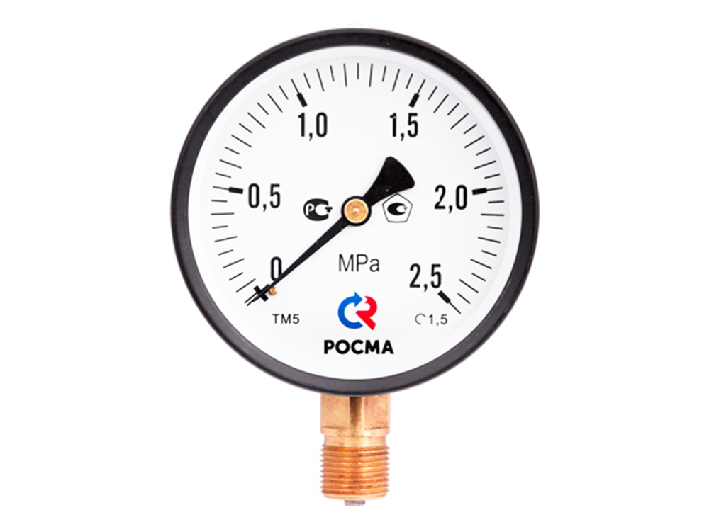 Манометр 50мм ТМ-210Р.00(0-2,5MPa)M12х1,5.2,5. О2 ЗП
