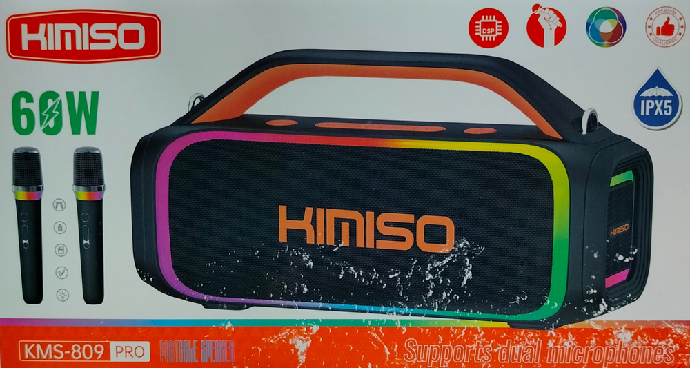 Беспроводная колонка-Караоке Extra Bass 60W RGB KMS-809PRO