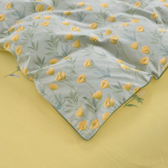 Присцила (желтая) КПБ сатин Евро 4н