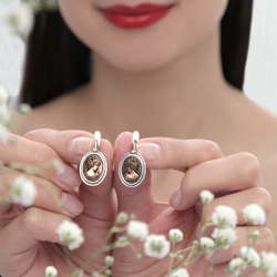 "Адриана" серьги в серебряном покрытии из коллекции "Пальмира" от Jenavi с английским замком