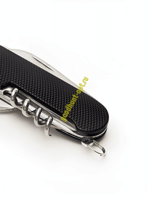 Мультитул 6в1 походный приборы: нож, вилка, ложка, открывашка Черный