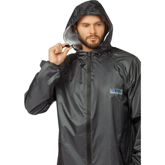 Плащ влагозащитный Waterproof Line Membrane WPL полиэфирный с ПУ покрытием на молнии тёмно-серый