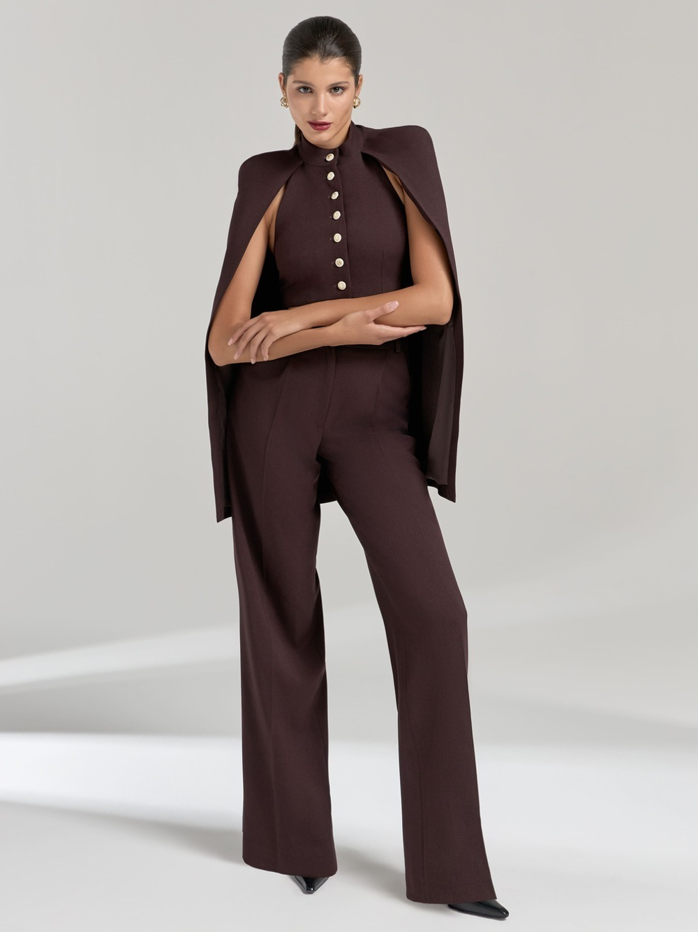 Кейп с топом без рукавов из крепа