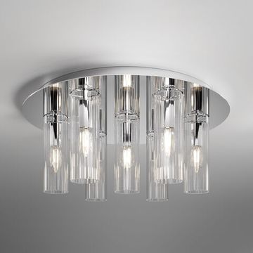 Потолочный светильник со стеклянными плафонами 7*Е14 502111/7 хром Megre Eurosvet
